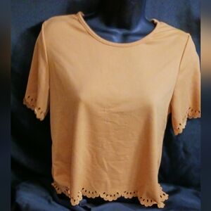 Mustard lattice edge blouse